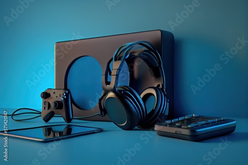 Gamers kit with headphones,...