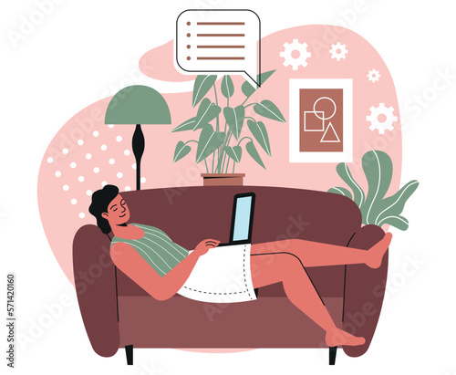 Freelancer working in comfortable workspace