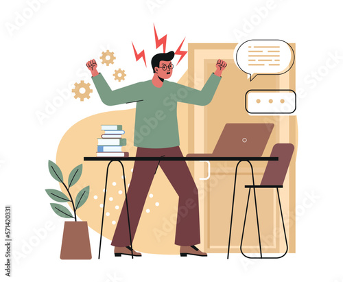 Rudeness in business team concept