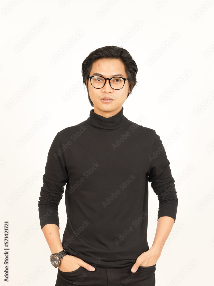 Smiling and Looking at camera Of Handsome Asian Man Isolated On White Background Smiling and Looking at camera Of Handsome Asian Man Isolated On White Background