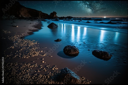 Iluminated Beach Sea photo