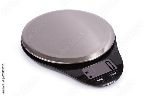 Digital kitchen scale isolated on white background