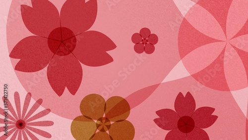 春の賑やか背景　ピンク