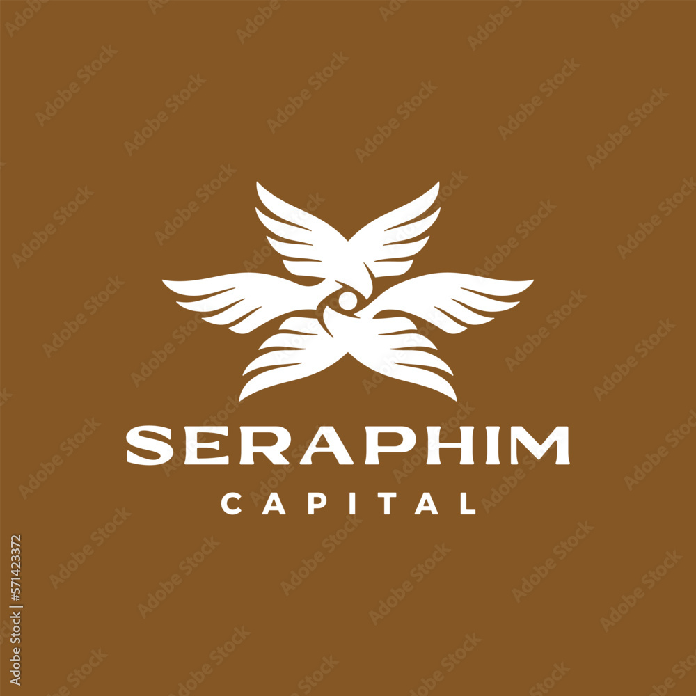 seraphim six wings one eye logo vector icon illustration seraphim six wings one eye logo vector icon illustration