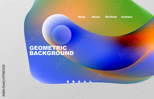 Abstract liquid background for your landing page design. Web page for website or mobile app wallpaper