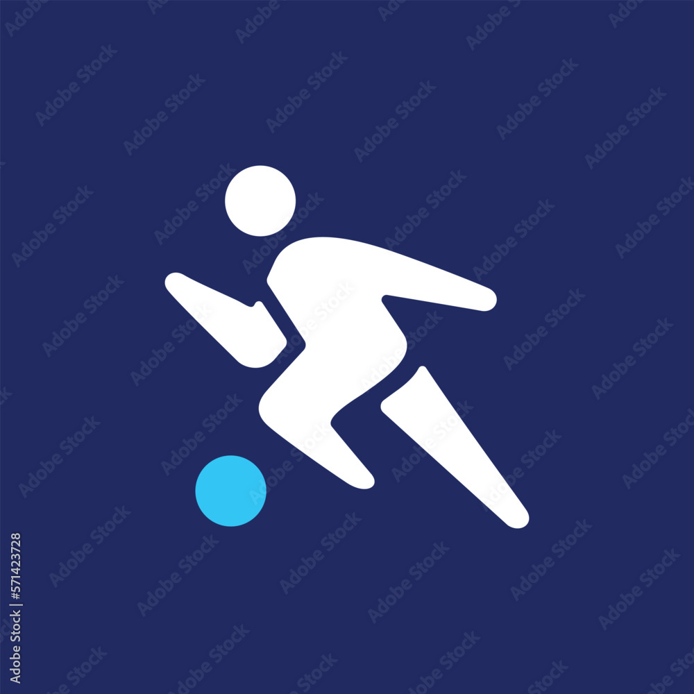 man with ball football logo vector icon illustration man with ball football logo vector icon illustration