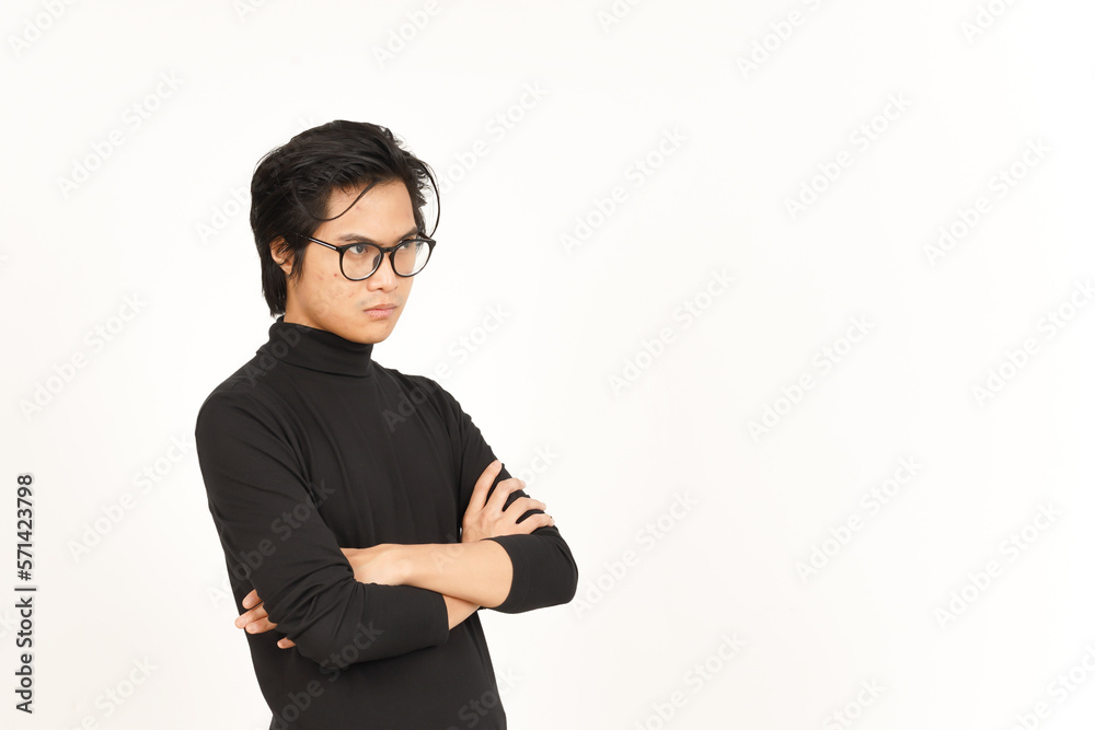 Fototapeta premium Sulking and Angry Face Expression Of Handsome Asian Man Isolated On White Background