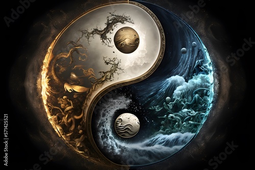 yin yang created using AI Generative Technology photo