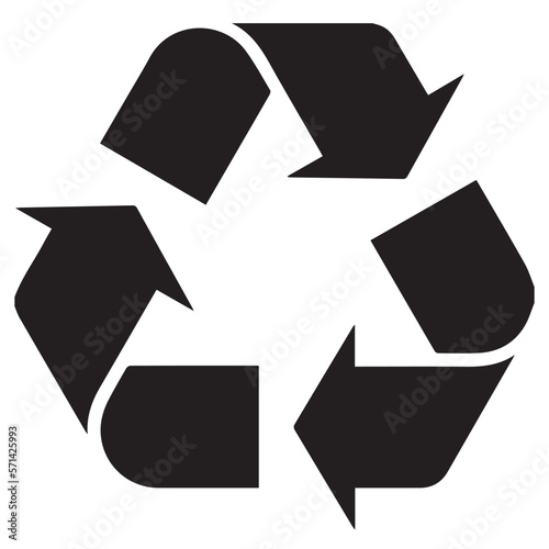 Recycle icon, vector file and transparent background png