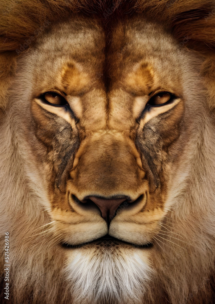 Lion king isolated , Portrait Wildlife animal , generative ai Lion king isolated , Portrait Wildlife animal , generative ai