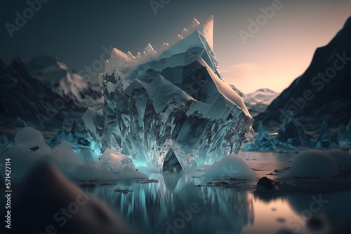 ice crystal landscape  created using AI Generative Technology