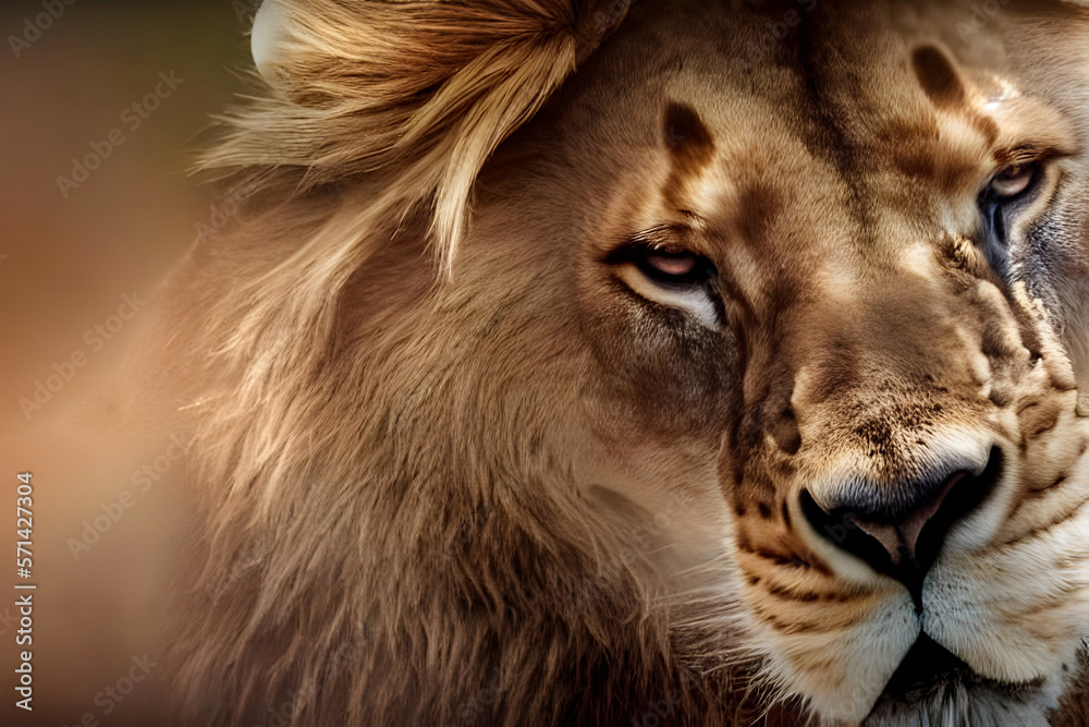 Lion king isolated , Portrait Wildlife animal , generative ai Lion king isolated , Portrait Wildlife animal , generative ai