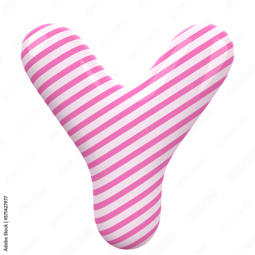 Letter Y Stripes Balloon Alphabet Pink With Generative AI Letter Y Stripes Balloon Alphabet Pink With Generative AI