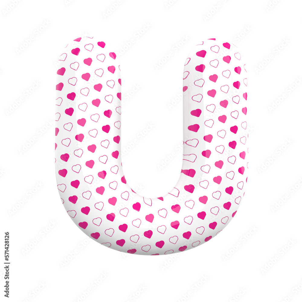 Letter U Love Balloon Alphabet Pink With Generative AI
