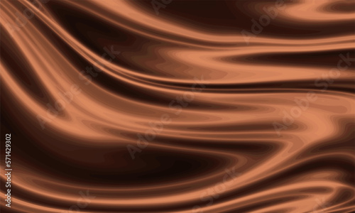 Copper silk texture background design with smooth waves.