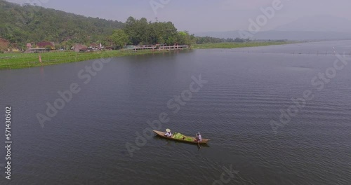 Aerial Eceng Gondok in Rawa Pening Ambarawa lake Central Java Indonesia photo