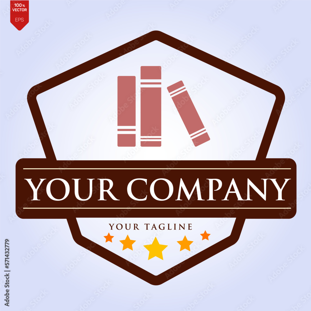 Obraz premium Book Logo Vector Design