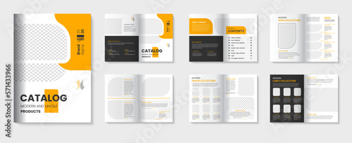 Product catalog template with  furniture catalogue design for business brochure