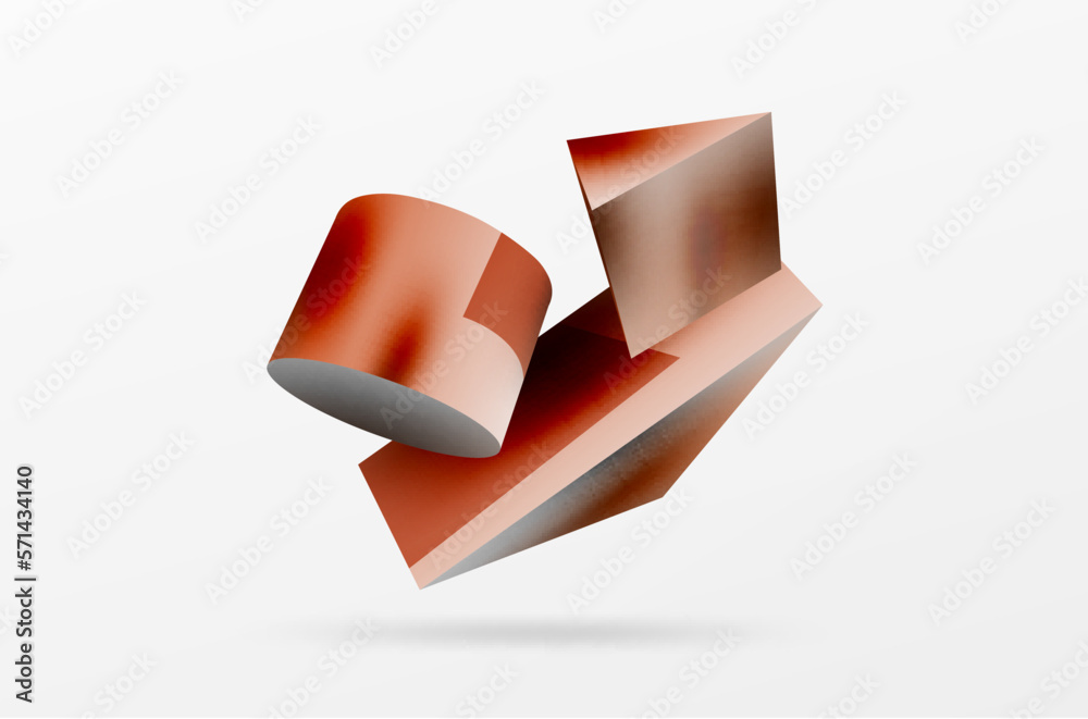 Metallic 3d shape vector geometric background. Trendy techno business template for wallpaper, banner, background or landing Metallic 3d shape vector geometric background. Trendy techno business template for wallpaper, banner, background or landing