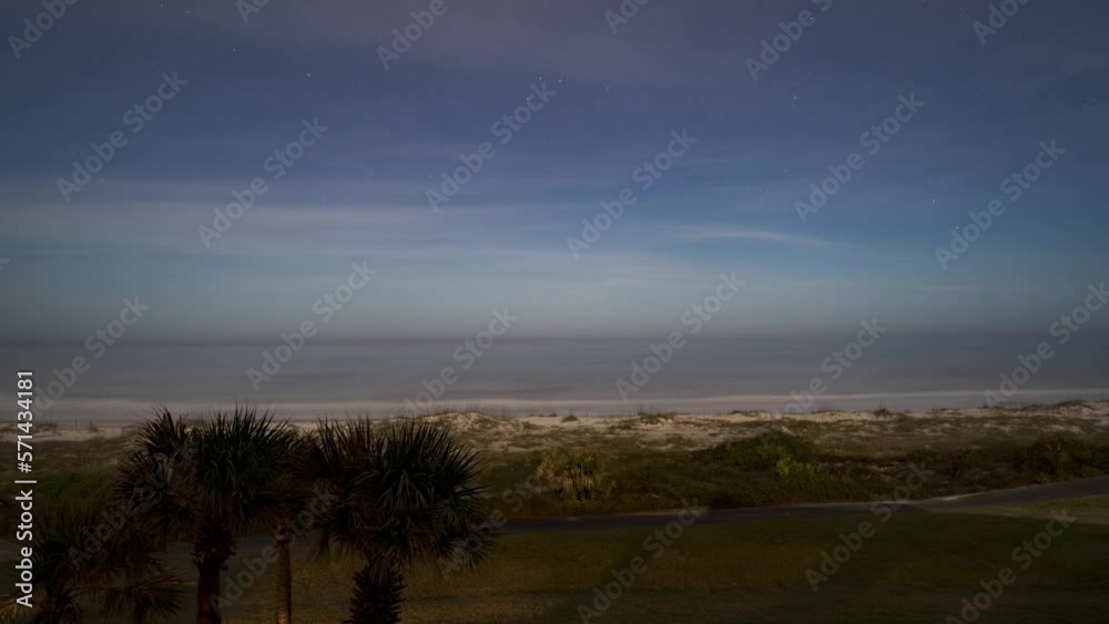 Ocean beach sunrise night to day holy grail timelapse 