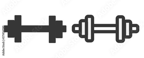 Dumbbell icon set line. Bodybuilding fitness icon. Weight black sign and dumbbell gym fitness and sports equipment. Dumbbell line icon set Linear style.
