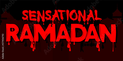 Sensational Ramadan. Graffiti tag. Abstract modern holiday street art decoration performed in urban painting style.