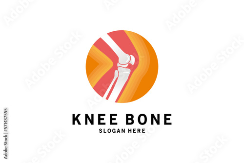 Modern orthopedic knee joint symbol logo design