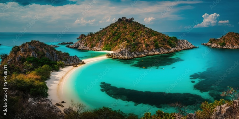 Thailand's Nangyuan Island has a beautiful beach. Generative AI