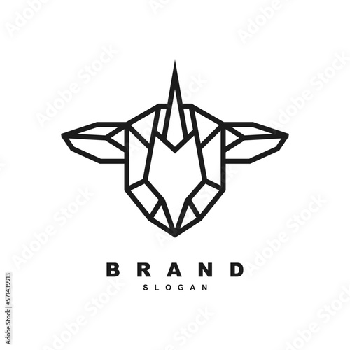 Outline geometric pegasus horse logo design