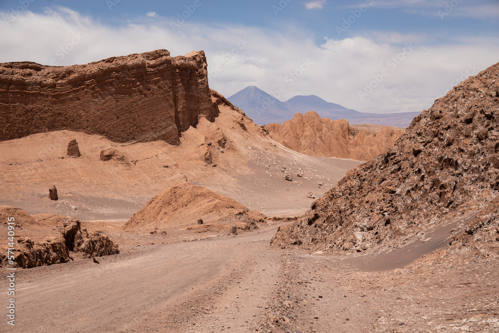 Empty road in Valle de La Luna, Atacama Desert, Chile Empty road in Valle de La Luna, Atacama Desert, Chile