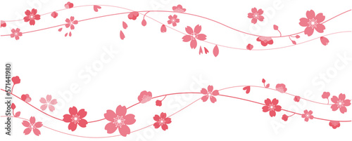 Spring floral graphic. Pink Cherry blossom background for seasonal event, banner, promotion and background design. Pink spring flower pattern. Vector illustration.