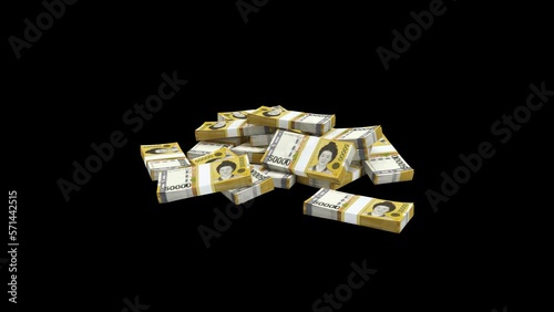 Falling wons piled up. Alpha channel