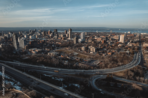 city arial view