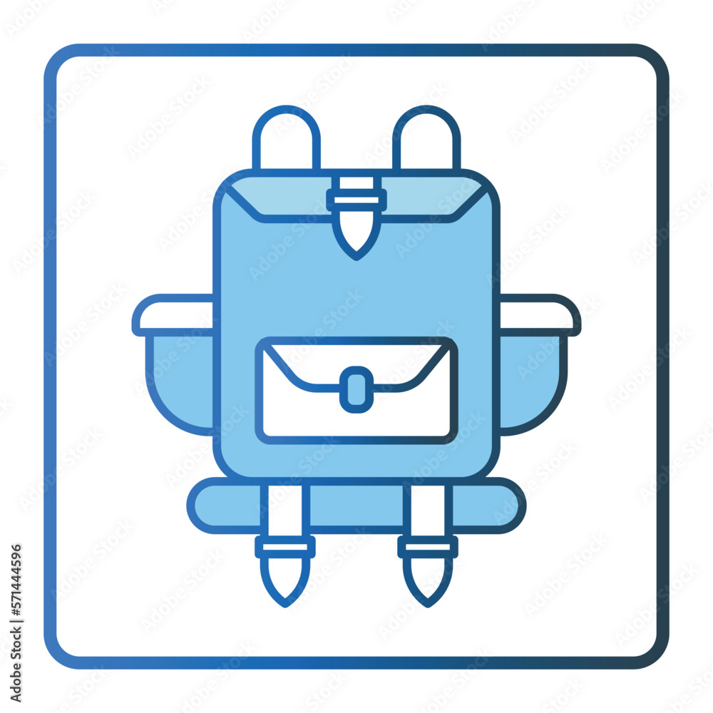 Travel backpack icon illustration. icon related to tourism, travel. Lineal color icon style, two tone icon. Simple vector design editable