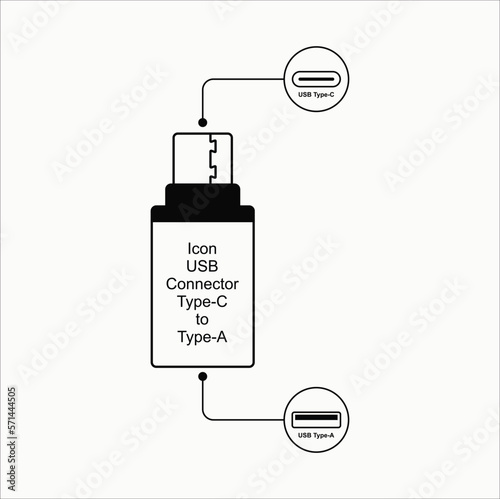 usb otg connector vector design illustration line art