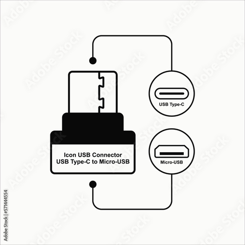 usb otg connector vector design illustration line art