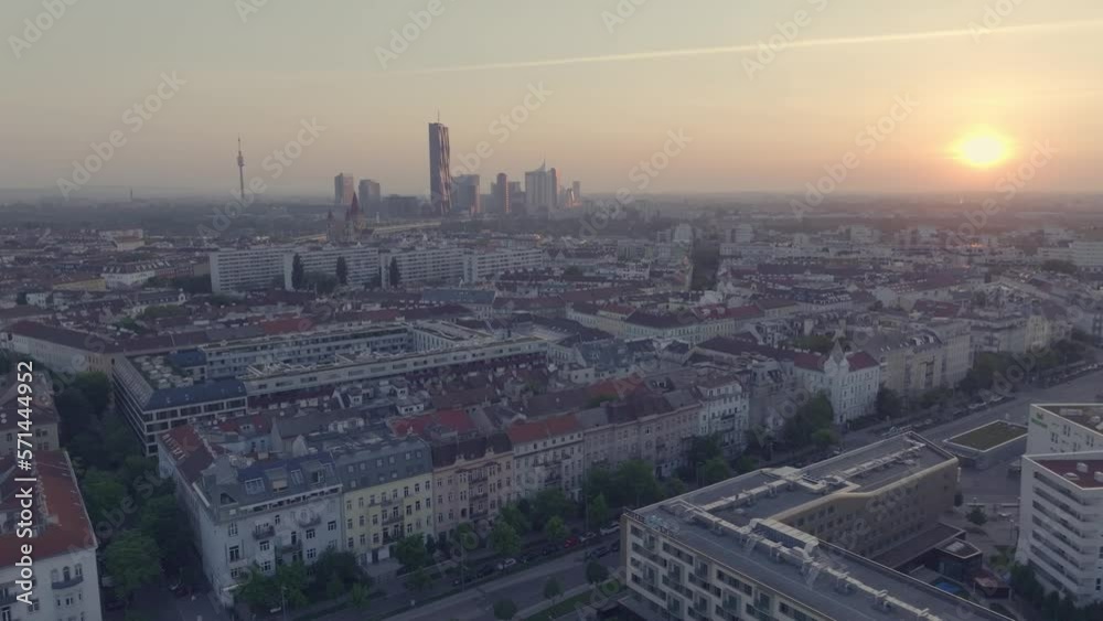 Skyline of Vienna seen from above during sunset. Skyline of Vienna seen from above during sunset.