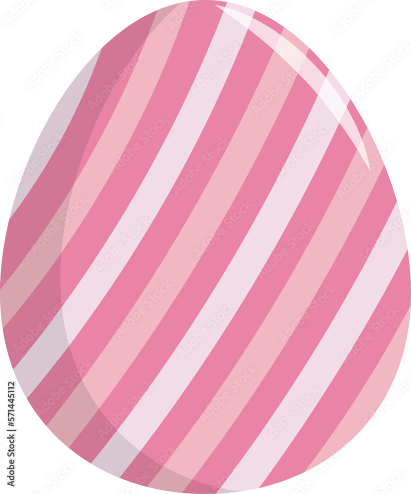 Pink and Pink Line Drawing on Easter Egg PNG