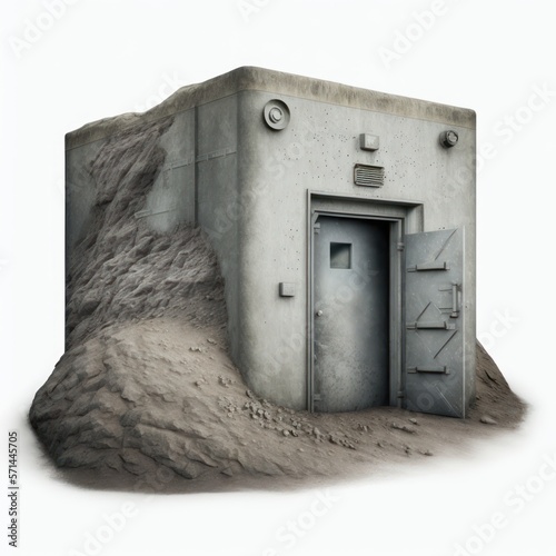 Fotografiet Detailed illustration of the entrance to an underground doomsday prepper bunker