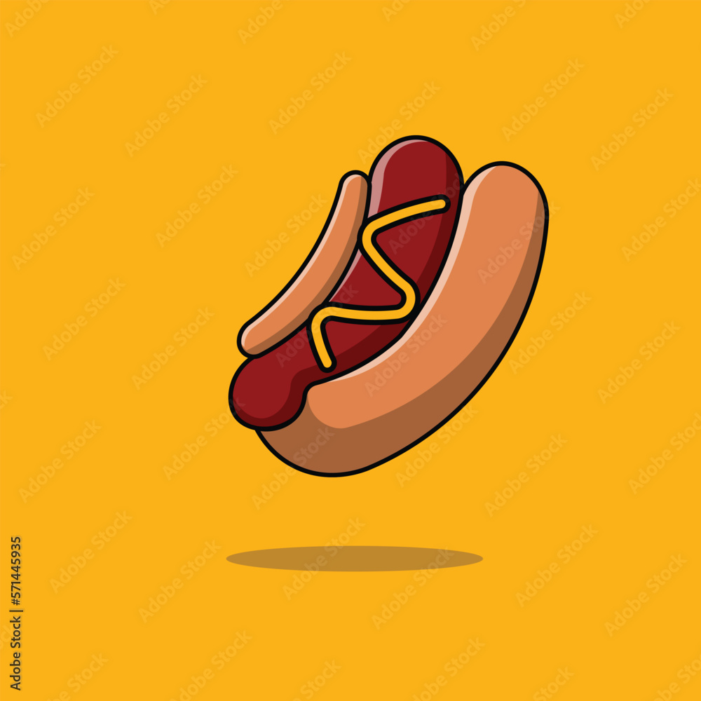 Hotdog cartoon vector icon illustration Hotdog cartoon vector icon illustration