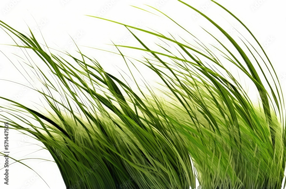 Naklejka premium grass close up on a white background. Generative AI