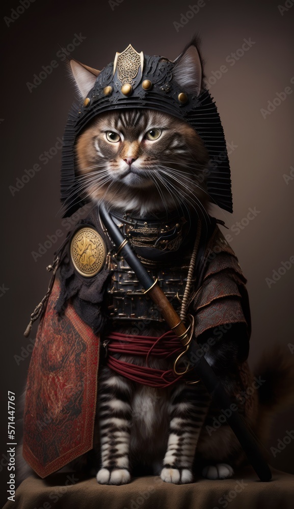 Majestic Animal Havana Brown Shogun in Samurai Armor: A Depiction of Japanese Culture, Armor, Feudal Japan, Bushido, Warrior, Castle, Shogun, Feudal Lord, Ronin (generative AI) Majestic Animal Havana Brown Shogun in Samurai Armor: A Depiction of Japanese Culture, Armor, Feudal Japan, Bushido, Warrior, Castle, Shogun, Feudal Lord, Ronin (generative AI)
