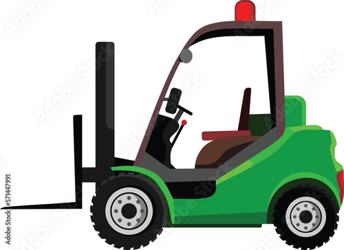 Forklift Truck Transportation Vector Illustration