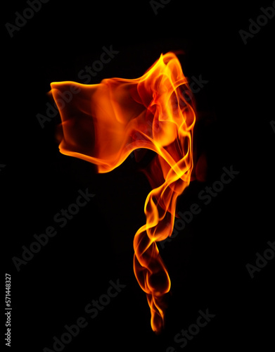 Fire ax isolated on black background.