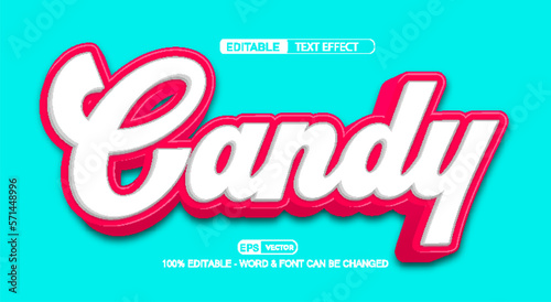Candy 3d editable text effect vector template 