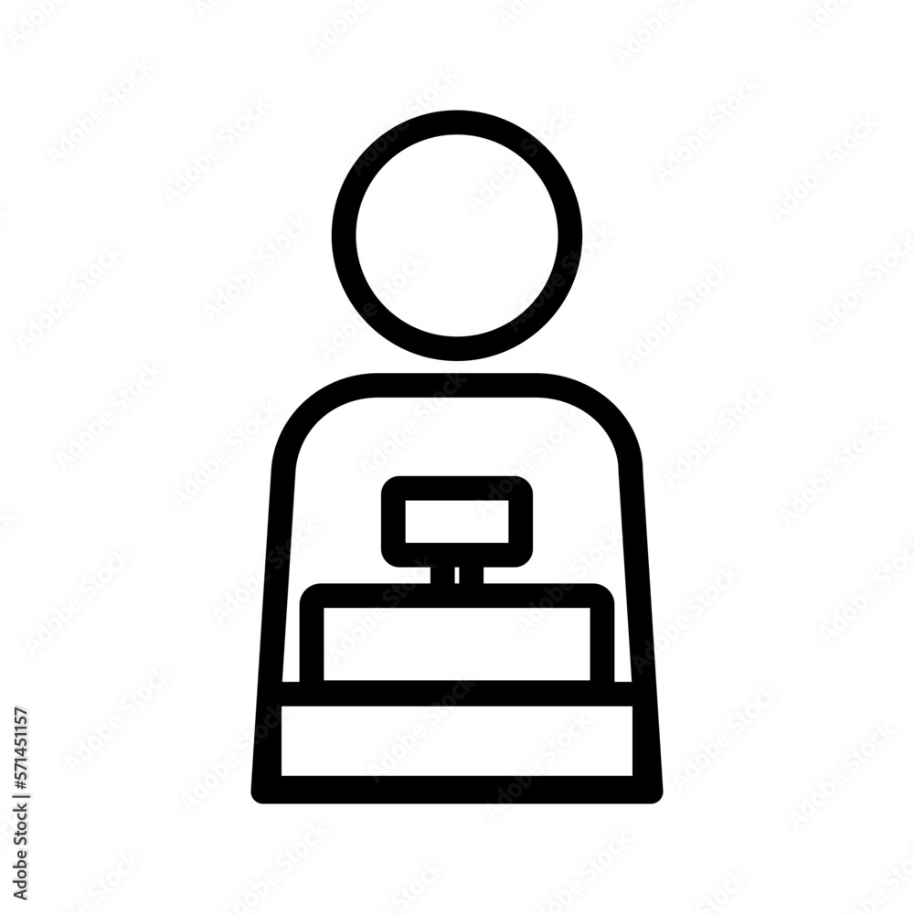 Simple And Clean Cashier Icon Outline Vector Illustration Simple And Clean Cashier Icon Outline Vector Illustration