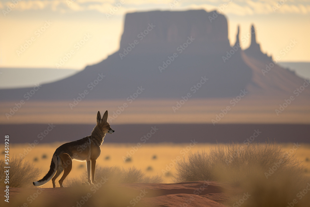 Naklejka premium Jackal in the canyon lands