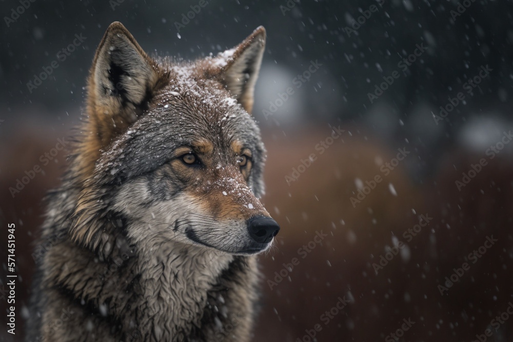 Photo of a grey wolf in the snow Photo of a grey wolf in the snow