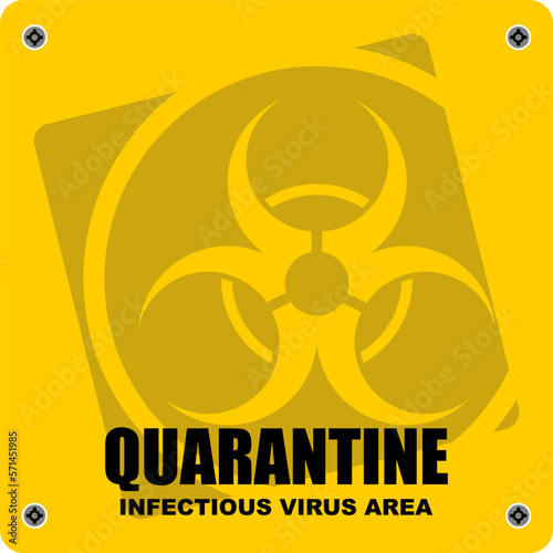 Quarantine infectious virus area, authorized personal only, sign vector
