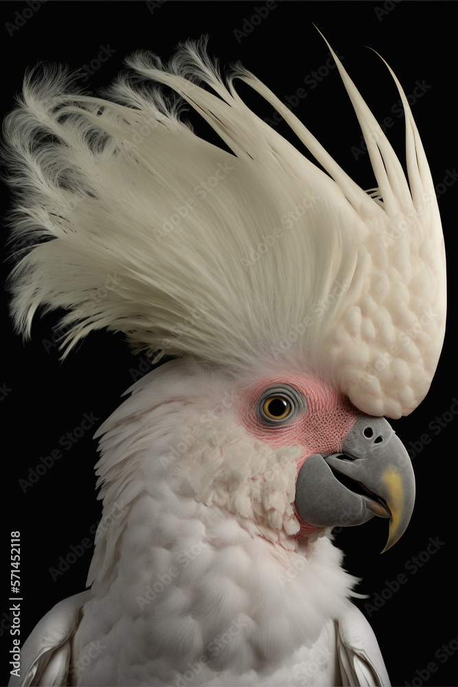 Photo portrait of a crested parrot in studio Photo portrait of a crested parrot in studio